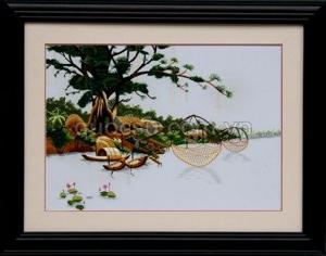Tranh Thêu Cây đa bến nước - RL-072